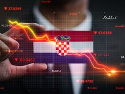 Hrvatska zastava, opadanje krive, grafika