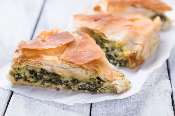 Pita, spanać, zelje, sir, Spanakopita, greek phyllo pastry