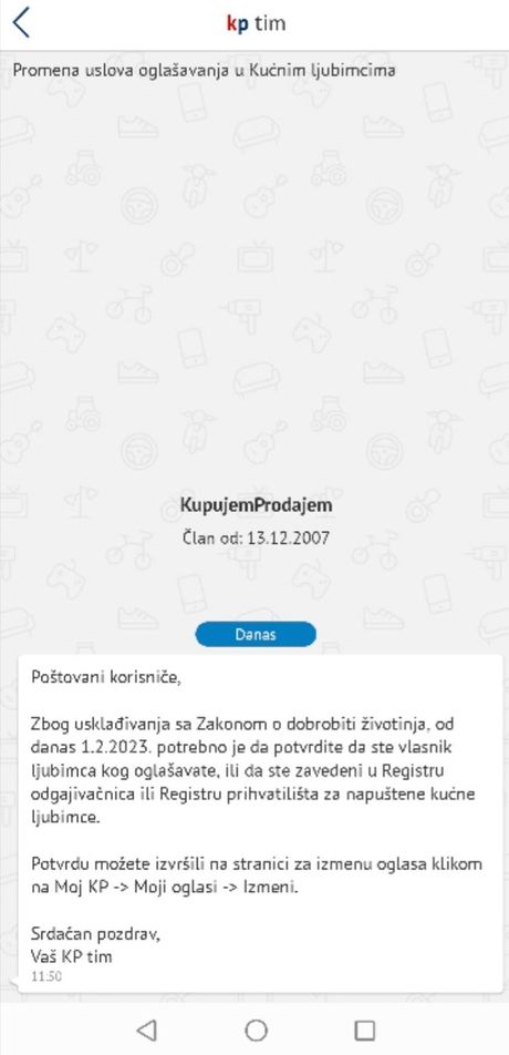 Obaveza prodavaca kućnih ljubimaca