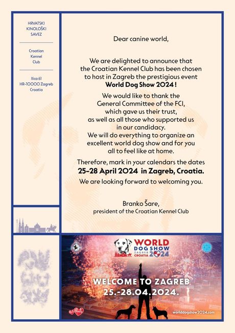 Najava Svetske izložbe pasa u Hrvatskoj 2024