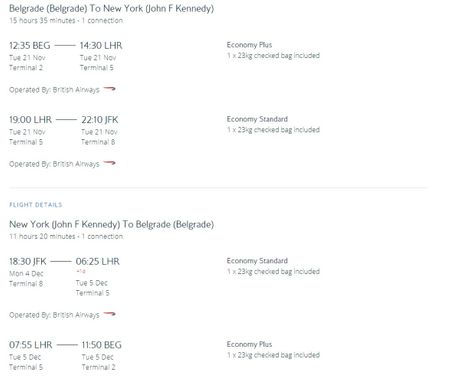 Upoređivanje cena Air Serbie i British Airwaysa