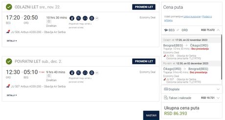 Upoređivanje cena Air Serbie i British Airwaysa