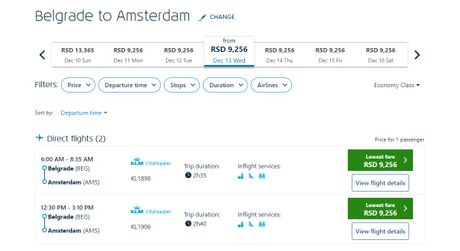 Letovi iz Beograda i Zagreba za Amsterdam