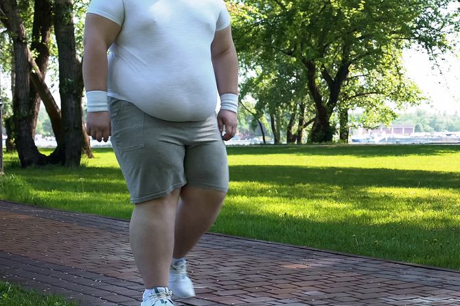 Gojaznost, gojazan čovek šeta