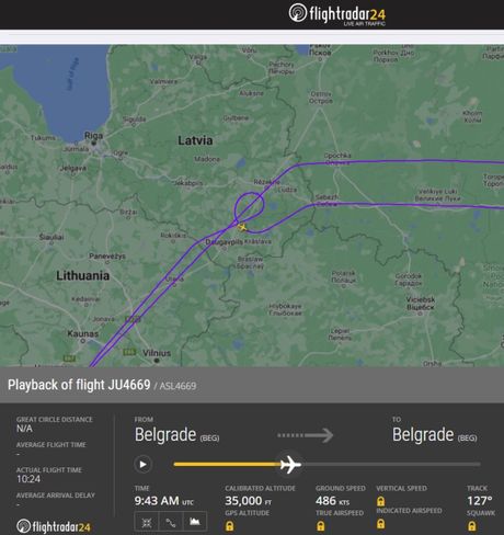 Holding pattern leta Air Serbia