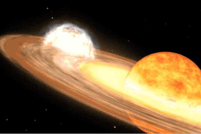 nova, T Coronae Borealis, binarni sistem