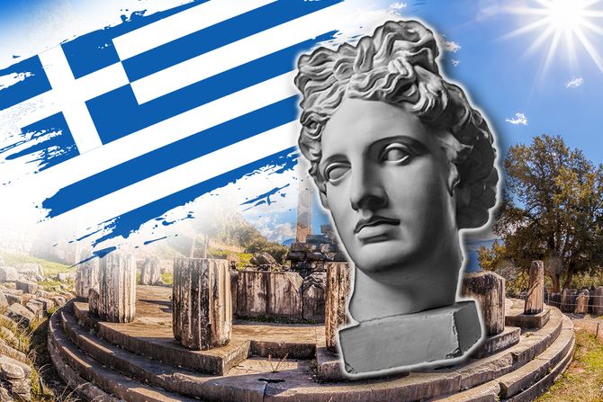 Grčka arheologija Apolon glava