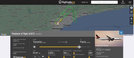 Air Canada let Toronto Pariz 05. juna 2024.