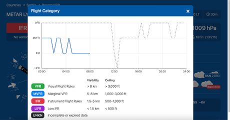 screenshot METAR and TAF