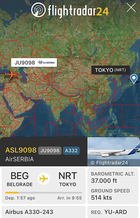 Screenshot FlightRadar24