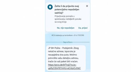 Prevara lažne SMS poruke  pošta BiH