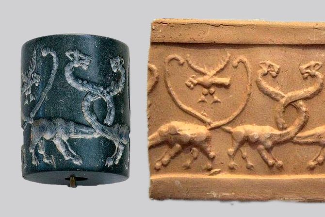 Pečatni cilindar, Uruk, pismo