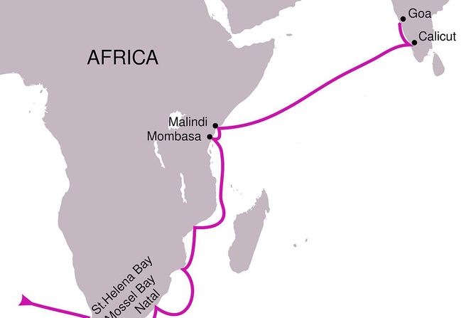 Vasko da Gama, ruta