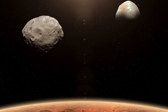 Fobos, Dejmos i Mars