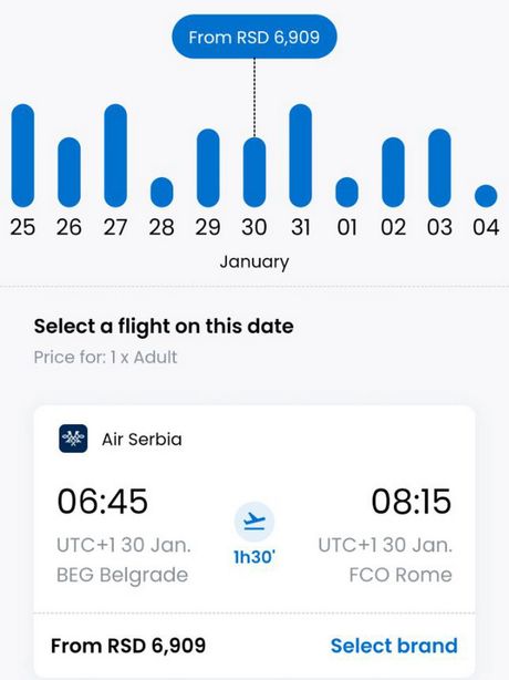 Izvestaj sa leta Beograd Rim Er Srbija a319-100