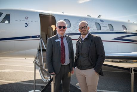 Olivier Durand, Pr Marketing manager, Avionics, Collins Aerospace (left) and Srdjan Kragojevic, technical director, Prince aviation (right) Olivier Durand, Pr Marketing manager, Avionics, Collins Aerospace (left) and Srdjan Kragojevic, technical director, Prince aviation (right)