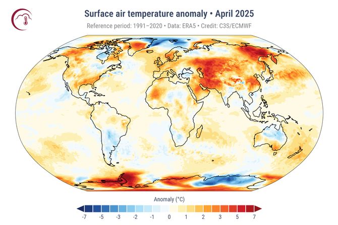 Globalne temperature za april
