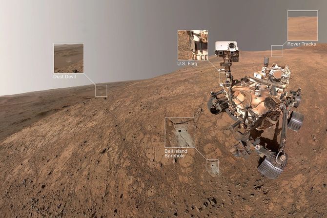 Mars, rover Perseverans, selfi