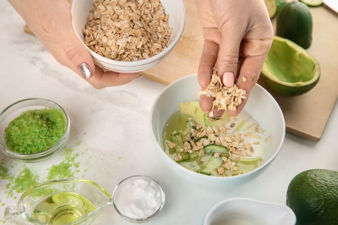 avokado, ovsene pahuljice