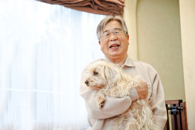 Japanac i pas ilustracija