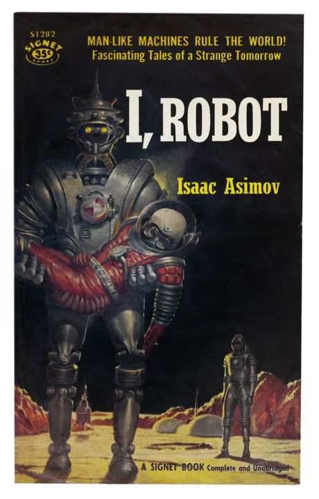 Isak Asimov i korice knjige 