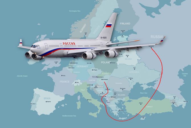 Ruta Putinovog aviona od Moskve do Budimpeste Ruta Putinovog aviona od Moskve do Budimpeste