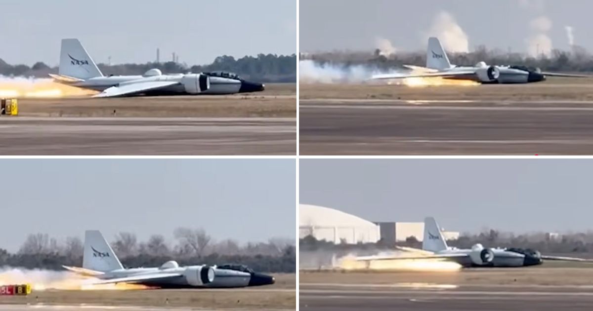 Vatra i dim na pisti: NASA avion WB-57 sleteo na trup, posada uspešno ...