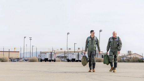 U.S. Air Force Lt. Gen. Clark J. Quinn (right) and Lt. Col Jonathan Aronoff (left)