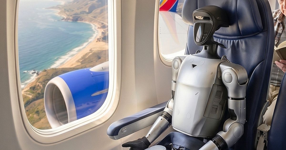 Robot u avionu: Kupljeno mu sedište za putnika, baterija izvađena zbog pravila, let kasnio sat vremena Robot u avionu: Kupljeno mu sedište za putnika, baterija izvađena zbog pravila, let kasnio sat vremena