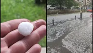 Srpski grad na udaru STRAŠNE oluje! Zabeleli se putevi od grada, a potoci liju ulicama (VIDEO)