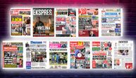 NASLOVNE STRANE DANAŠNJIH NOVINA: Prelistavanje štampe za petak, 14. avgust 2026. godine