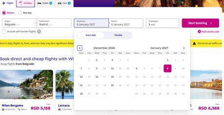 Wizz Air BEG MAD