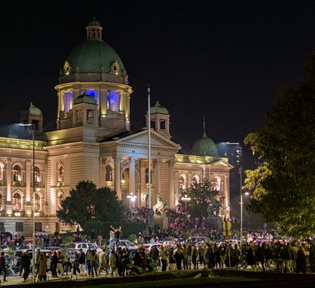 Slavlje Studentske liste ispred Skupštine Srbije