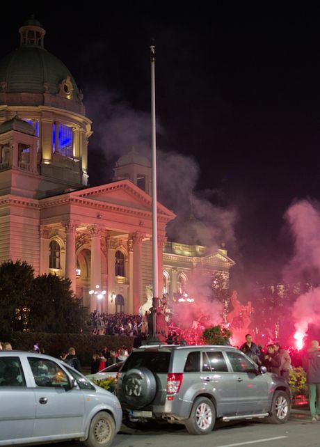 Slavlje Studentske liste ispred Skupštine Srbije